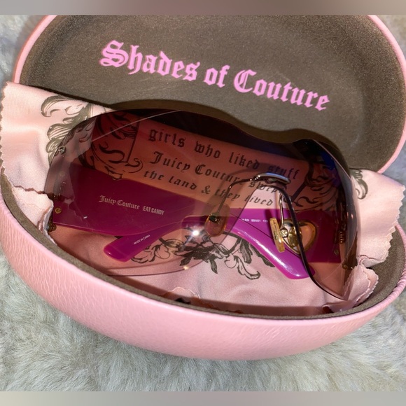 Vintage JUICY COUTURE Y2K Pink Heart Sunglasses - Picture 10 of 10